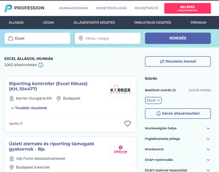 Miért érdemes ma Excelt tanulni? – Több mint 2000 állás is ezt bizonyítja